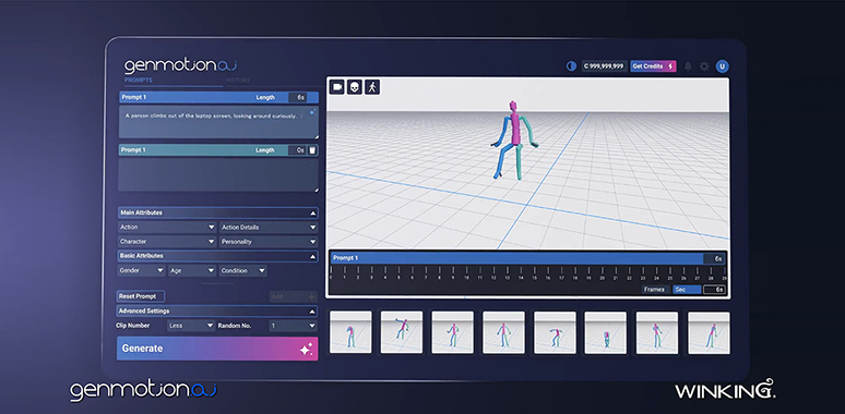 Winking Studios Sunar: 3D Animasyon Tasarımında Devrim Niteliğindeki GenMotion.AI Tanıtıldı 