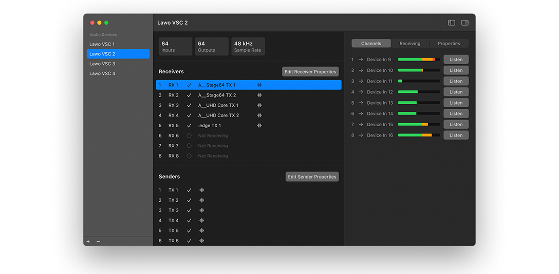 macOS Sonoma için Lawo VSC Kullanıma Hazır